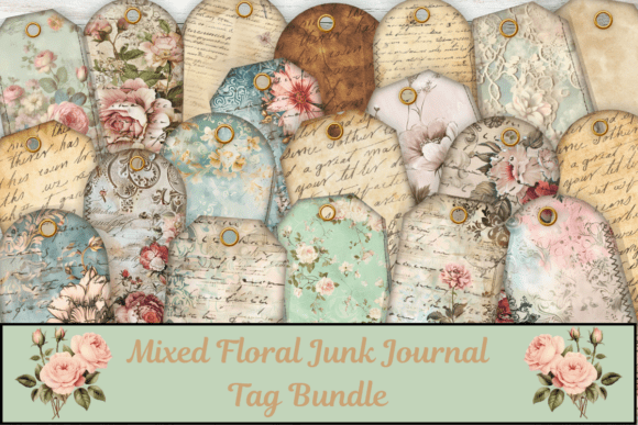 Download Mixed Junk Journal Tag Bundle, - Bundle Collection