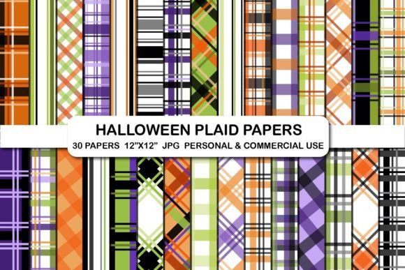 Download Halloween Plaids Digital Papers Pack - Premium Resources