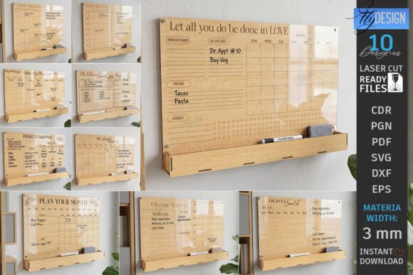 Download Acrylic Wall Planners Laser Cut Bundle - Bundle Collection