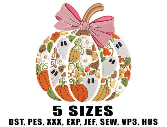 Download Cute Girly Pumpkin Embroidery Design - Premium Resources