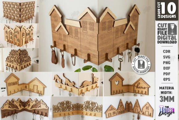 Download Wall Corner Key Holders Laser Cut Bundle - Bundle Collection