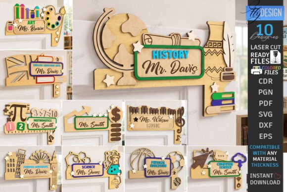 Download Teacher Door Corner Laser Cut Bundle SVG - Bundle Collection