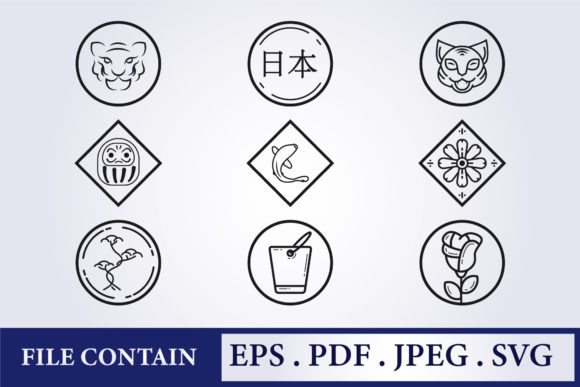Download Set and Bundle of Kamon, Japanese Family - Bundle Collection