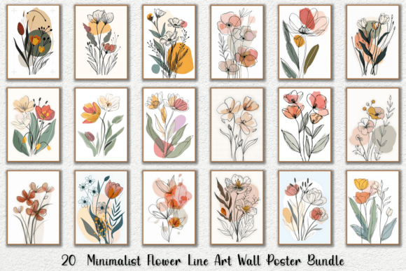 Download Minimalist Flower Line Art Wall Posters - Flower line art Collection