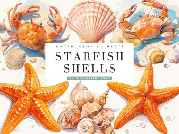 Download Watercolor Starfish Clipart Bundle - Bundle Collection