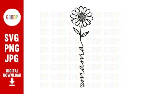 Download Mama Daisy Flower Line Art SVG - Flower line art Collection