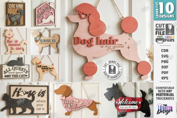 Download Wooden Pet Home Sign Laser Cut Bundle - Bundle Collection
