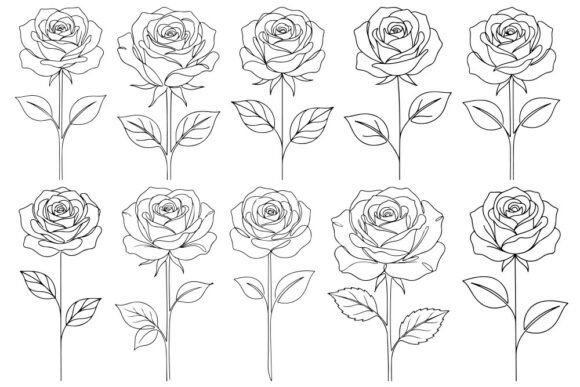 Download Simple Linework Rose Stem Tattoo Bundle - Bundle Collection