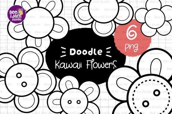 Download KDP Coloring Kawaii Flower Line Art - Flower line art Collection