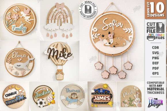Download 3D Kids Room Name Signs Laser Cut Bundle - Bundle Collection