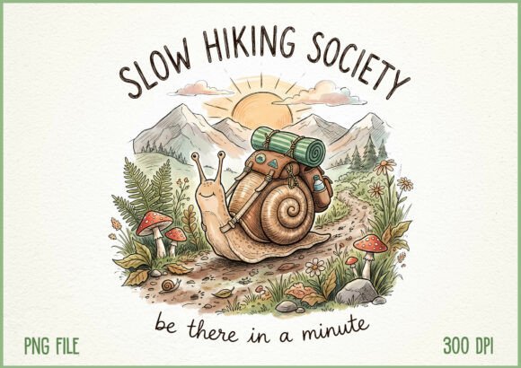 Download Slow Hiking Society Funny Snail Hiking - Snail Collection