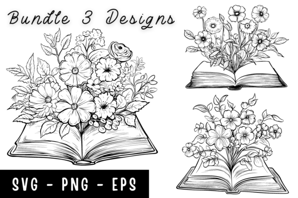 Download Book Flower Line Art Svg - Flower line art Collection