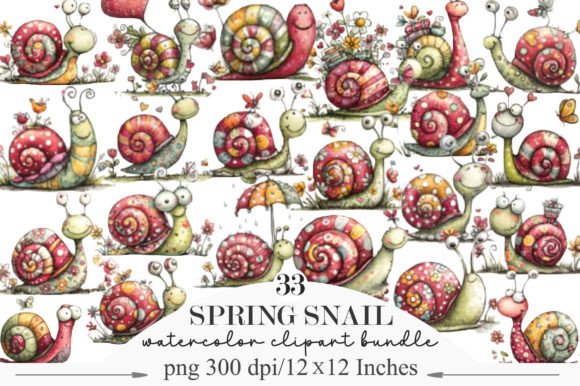 Download Whimsical Spring Snail Clipart - Snail Collection
