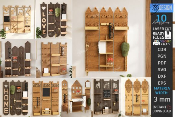 Download Wooden Home Organizers Laser Cut Bundle - Bundle Collection