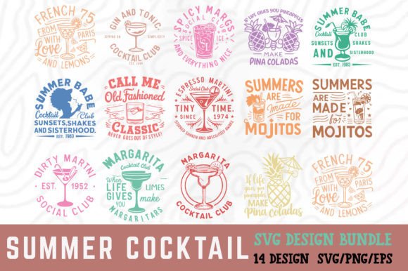 Download Vintage Summer Cocktail SVG Bundle - Bundle Collection