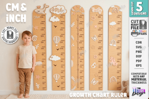 Download Kids Growth Chart Ruler Laser Cut Bundle - Bundle Collection