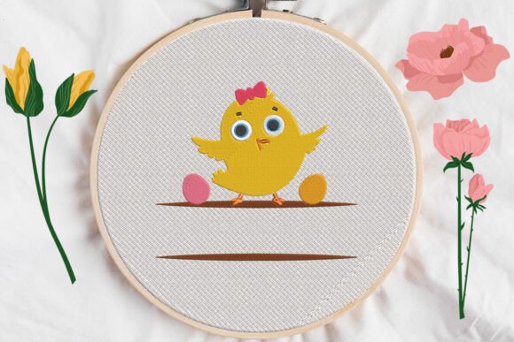 Download Chick Split Text Frame, Girly, Easter - Premium Resources